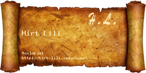 Hirt Lili névjegykártya